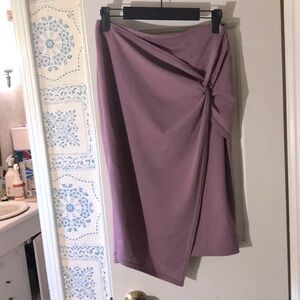Purple wrap knee-length skirt